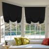 imageHVersailtex Thermal Insulated Blackout Tie Up Curtains Adjustable Window Shades for Living Room Rod Pocket 2Pack 42 x 63 Inch Long  Solid in Dove GrayJet Black