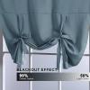 imageHVersailtex Thermal Insulated Blackout Tie Up Curtains Adjustable Window Shades for Living Room Rod Pocket 2Pack 42 x 63 Inch Long  Solid in Dove GrayStone Blue