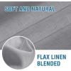 imageNatural Linen Blended Door Curtain  Privacy French Light Filgtering Tricia Window Door Curtain for Patio Door Sidelight Glass Door Blind Tie Up Shade 26 x 68 inches 1 Panel AngoraDove Grey