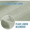 imageNatural Linen Blended Door Curtain  Privacy French Light Filgtering Tricia Window Door Curtain for Patio Door Sidelight Glass Door Blind Tie Up Shade 26 x 68 inches 1 Panel AngoraSage