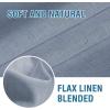 imageNatural Linen Blended Door Curtain  Privacy French Light Filgtering Tricia Window Door Curtain for Patio Door Sidelight Glass Door Blind Tie Up Shade 26 x 68 inches 1 Panel AngoraStone Blue