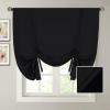 imageHVERSAILTEX 100 Blackout Curtain for Bathroom Windows  Adjustable Tie Up Shade Balloon Valance Blind for KitchenLiving Room Rod Pocket Panel 42 inches W x 63 inches LDove GrayJet Black