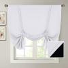 imageHVERSAILTEX 100 Blackout Curtain for Bathroom Windows  Adjustable Tie Up Shade Balloon Valance Blind for KitchenLiving Room Rod Pocket Panel 42 inches W x 63 inches LDove GrayGreyish White