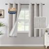 imageHVERSAILTEX 100 Blackout Curtains Linen Textured Chenille Curtains Thermal Insulated Curtain 84 Inches Long with White Flocking Coating Back 2 Panels Heathered IvoryNot SolidHeathered Cloud