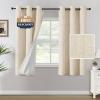 imageHVERSAILTEX 100 Blackout Curtains Linen Textured Chenille Curtains Thermal Insulated Curtain 84 Inches Long with White Flocking Coating Back 2 Panels Heathered IvoryNot SolidHeathered Bleached Sand