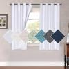 imageHVERSAILTEX 100 Blackout Curtains for Bedroom 84 Inches Long Grommet Linen Face Full Light Blocking Curtain Drapes for Living Room Thermal Linen Look Curtains 2 Panels Set 52quot W x 84quot L NavyBright White