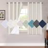 imageHVERSAILTEX 100 Blackout Curtains for Bedroom 84 Inches Long Grommet Linen Face Full Light Blocking Curtain Drapes for Living Room Thermal Linen Look Curtains 2 Panels Set 52quot W x 84quot L NavyAntique White