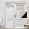 imageHVERSAILTEX 100 Blackout French Door Curtain Privacy French Door Blinds Light Blocking Curtain for Sliding Glass Door Thermal Insulated Tie Up Shade 26x68 Inches 1 Panel Natural SandPumice Stone