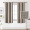 imageHVERSAILTEX 100 Blackout Linen Curtains Thermal Curtains for Living Room ampamp Bedroom Textured Burlap Curtains with Double Face Linen Grommet Top 52 x 84 Inch 2 Panels  Heather IvoryHeather Taupe