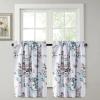 imageHVERSAILTEX Blackout Tie Up Curtain  Thermal Insulated Balloon for Small Window Adjustable Kitchen Rod Pocket Panel 42quot W x 45quot L Floral Pattern in Grey and SageGreyTurquoise