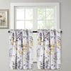 imageHVERSAILTEX Blackout Tie Up Curtain  Thermal Insulated Balloon for Small Window Adjustable Kitchen Rod Pocket Panel 42quot W x 45quot L Floral Pattern in Grey and SageGreyYellow