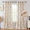 imageHVERSAILTEX Boho Floral Linen Curtains 84 inch Length 2 Panels Set Privacy Semi Sheer Light Filtering Curtains Grommet Farmhouse Vintage Curtain Print Pattern Drapes for Living Room GreenTerracotta