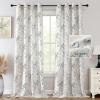 imageHVERSAILTEX Boho Floral Linen Curtains 84 inch Length 2 Panels Set Privacy Semi Sheer Light Filtering Curtains Grommet Farmhouse Vintage Curtain Print Pattern Drapes for Living Room GreenBlue