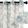 imageHVERSAILTEX Boho Floral Linen Curtains Semi Sheer Light Filtering Curtains Drapes 84 Inch Length 2 Panels Set Grommet Top Farmhouse Vintage Curtain Print Pattern Treatments for Bedroom BlackStone Blue