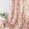 imageHVERSAILTEX Linen Curtains Damask Floral Natural Linen Textured Curtains for Living Room 84 Inch Length Drapes Vintage Floral Pattern Privacy Added Light Filtering MidCentury Style 2 Panels NavyTerry Red