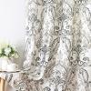 imageHVERSAILTEX Linen Curtains Damask Floral Natural Linen Textured Curtains for Living Room 84 Inch Length Drapes Vintage Floral Pattern Privacy Added Light Filtering MidCentury Style 2 Panels NavyGrey