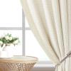 imageHVERSAILTEX Linen Farmhouse Curtains for Living Room Bedroom 84 Inches Long Birch Off White Neutral Boho Curtain Light Filtering Back Tab Curtains Drapes 2 Panels Set Border with TrimmingsCream