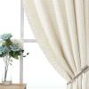 imageHVERSAILTEX Linen Farmhouse Curtains for Living Room Bedroom 84 Inches Long Birch Off White Neutral Boho Curtain Light Filtering Back Tab Curtains Drapes 2 Panels Set Border with TrimmingsCream Border With Trimmings