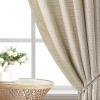 imageHVERSAILTEX Linen Farmhouse Curtains for Living Room Bedroom 84 Inches Long Birch Off White Neutral Boho Curtain Light Filtering Back Tab Curtains Drapes 2 Panels Set Border with TrimmingsNatural