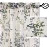imageHVERSAILTEX Linen Sheer Curtains for Living Room Curtains 63 Inches Long Light Filtering Rod Pocket Window Sheer Linen Curtains for Bedroom 2 Panels Classical Floral Printing Bluestone and TaupeSageTaupe