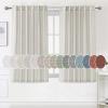imageHVERSAILTEX Natural Linen Curtains 96 inches Long for Living Room 2 Panels Back Tab Loop Pocket Textured Light Filtering Semi Sheer Rustic Farmhouse Boho Curtain for Bedroom Heathered WhitePale Oak