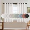 imageHVERSAILTEX Natural Linen Grommet Curtains 84 Inch Length for Living Room 2 Panel Drape Semi Sheer Neutral Country Rustic Farmhouse Boho Curtain Bedroom Muslin Look Light Filtering Heathered NaturalHeathered White