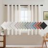 imageHVERSAILTEX Natural Linen Grommet Curtains 84 Inch Length for Living Room 2 Panel Drape Semi Sheer Neutral Country Rustic Farmhouse Boho Curtain Bedroom Muslin Look Light Filtering Heathered NaturalHeathered Natural