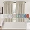 imageHVERSAILTEX Natural Linen Rod Pocket Curtains 84 Inch Length for Living Room 2 Panel Pocket Drape Semi Sheer Neutral Country Rustic Farmhouse Boho Curtain Bedroom Light Filtering Heathered NaturalCastle Wall