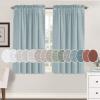 imageHVERSAILTEX Natural Linen Rod Pocket Curtains 84 Inch Length for Living Room 2 Panel Pocket Drape Semi Sheer Neutral Country Rustic Farmhouse Boho Curtain Bedroom Light Filtering Heathered NaturalCloud Blue