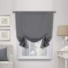 imageHVERSAILTEX Thermal Insulated Blackout Adjustable Tie Up Shade Curtain Window Treatment Rod Pocket 2 Panels 42 inches W x 63 inches L Stone BlueBluish Gray