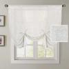 imageHVERSAILTEX Tie Up Linen Curtains 63 Inch Length Nature Linen Textured Privacy Curtain Multi Hanging Ways Shade Balloon Window Shade Rod Pocket Casual Curtain  42x63  IvoryOffwhite