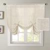 imageHVERSAILTEX Tie Up Linen Curtains 63 Inch Length Nature Linen Textured Privacy Curtain Multi Hanging Ways Shade Balloon Window Shade Rod Pocket Casual Curtain  42x63  IvoryIvory