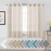 imageHVERSAILTEX White Sheer Linen Curtains for Living Room 84 inches Long Bedroom Curtains 2 Panel Sets Grommet Semi Sheer Elegant Soft Light Filter Window Treatments Curtain WhiteLinen