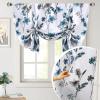 imageHVersailtex Reversible Tie Up Curtains Cattleya Floral Printed Rod Pocket Panel for Small Window  Reversible in BlueYellow  42quot Wide by 45quot LongReversible in BlueTeal