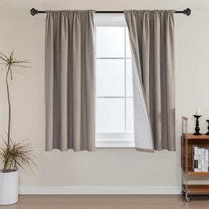 imageHVERSAILTEX 100 Blackout Curtains 84 Inches Long Full Light Blocking Curtain Draperies with Soft White Coating for Bedroom Living Room Thermal Insulated Window Treatment Set of 2 Panels WhiteTaupe