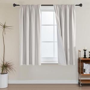 imageHVERSAILTEX 100 Blackout Curtains 84 Inches Long Full Light Blocking Curtain Draperies with Soft White Coating for Bedroom Living Room Thermal Insulated Window Treatment Set of 2 Panels WhiteNatural