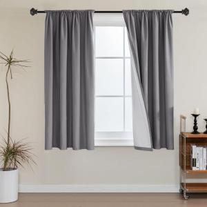 imageHVERSAILTEX 100 Blackout Curtains 84 Inches Long Full Light Blocking Curtain Draperies with Soft White Coating for Bedroom Living Room Thermal Insulated Window Treatment Set of 2 Panels WhiteGrey