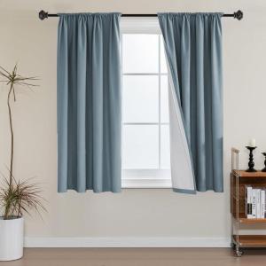 imageHVERSAILTEX 100 Blackout Curtains 84 Inches Long Full Light Blocking Curtain Draperies with Soft White Coating for Bedroom Living Room Thermal Insulated Window Treatment Set of 2 Panels WhiteStone Blue