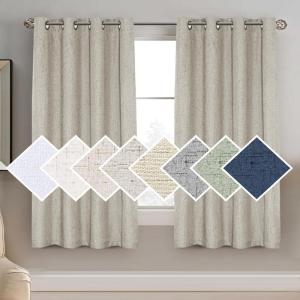 imageHVERSAILTEX 100 Blackout Curtains for Bedroom 84 Inches Long Grommet Linen Face Full Light Blocking Curtain Drapes for Living Room Thermal Linen Look Curtains 2 Panels Set 52quot W x 84quot L NavyStone