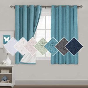 imageHVERSAILTEX 100 Blackout Curtains for Bedroom 84 Inches Long Grommet Linen Face Full Light Blocking Curtain Drapes for Living Room Thermal Linen Look Curtains 2 Panels Set 52quot W x 84quot L NavyTeal Blue