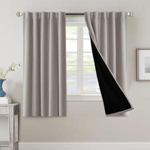imageHVERSAILTEX 100 Blackout Curtains for Bedroom with Black Liner Full Room Darkening Curtains 96 Inch Long Thermal Insulated Back TabRod Pocket Window Drapes for Living Room 2 Panels Natural SandWarm Taupe