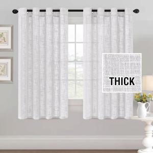 imageHVERSAILTEX Linen Blended Curtains  Natural Textured Light Filtering Nickel Grommet Curtains for Living Room ampamp Bedroom 2 Panel Sets 52quot x 84quotWhite