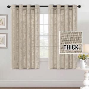 imageHVERSAILTEX Linen Blended Curtains  Natural Textured Light Filtering Nickel Grommet Curtains for Living Room ampamp Bedroom 2 Panel Sets 52quot x 84quotAngora