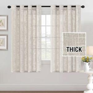 imageHVERSAILTEX Linen Blended Curtains  Natural Textured Light Filtering Nickel Grommet Curtains for Living Room ampamp Bedroom 2 Panel Sets 52quot x 84quotNatural