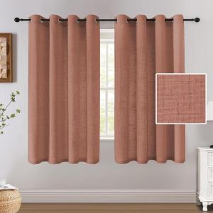 imageHVERSAILTEX Linen Curtains 84 Inch Length for Living Room 2 Panel Set Neutral Modern Farmhouse Window Privacy Linen Fabric Drapes for Farmhouse Window Treatment Curtains 52 x 84  LinenTerracotta