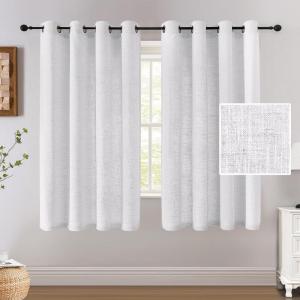 imageHVERSAILTEX Linen Curtains 84 Inch Length for Living Room 2 Panel Set Neutral Modern Farmhouse Window Privacy Linen Fabric Drapes for Farmhouse Window Treatment Curtains 52 x 84  LinenNatural White