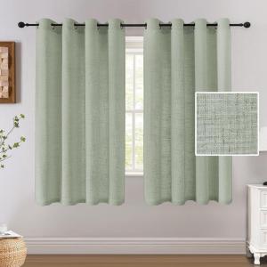 imageHVERSAILTEX Linen Curtains 84 Inch Length for Living Room 2 Panel Set Neutral Modern Farmhouse Window Privacy Linen Fabric Drapes for Farmhouse Window Treatment Curtains 52 x 84  LinenGreen Bay