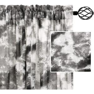 imageHVERSAILTEX Linen Sheer Curtains for Living Room Curtains 63 Inches Long Light Filtering Rod Pocket Window Sheer Linen Curtains for Bedroom 2 Panels Classical Floral Printing Bluestone and TaupeTie Dyegrey