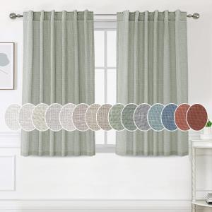 imageHVERSAILTEX Natural Linen Curtains 96 inches Long for Living Room 2 Panels Back Tab Loop Pocket Textured Light Filtering Semi Sheer Rustic Farmhouse Boho Curtain for Bedroom Heathered WhiteSea Grass