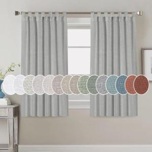 imageHVERSAILTEX Natural Linen Tab Top Curtains 84 Inch Length for Living Room 2 Panel Drape Semi Sheer Neutral Country Rustic Farmhouse Boho Curtain Bedroom Muslin Look Light Filtering Heathered NaturalDove